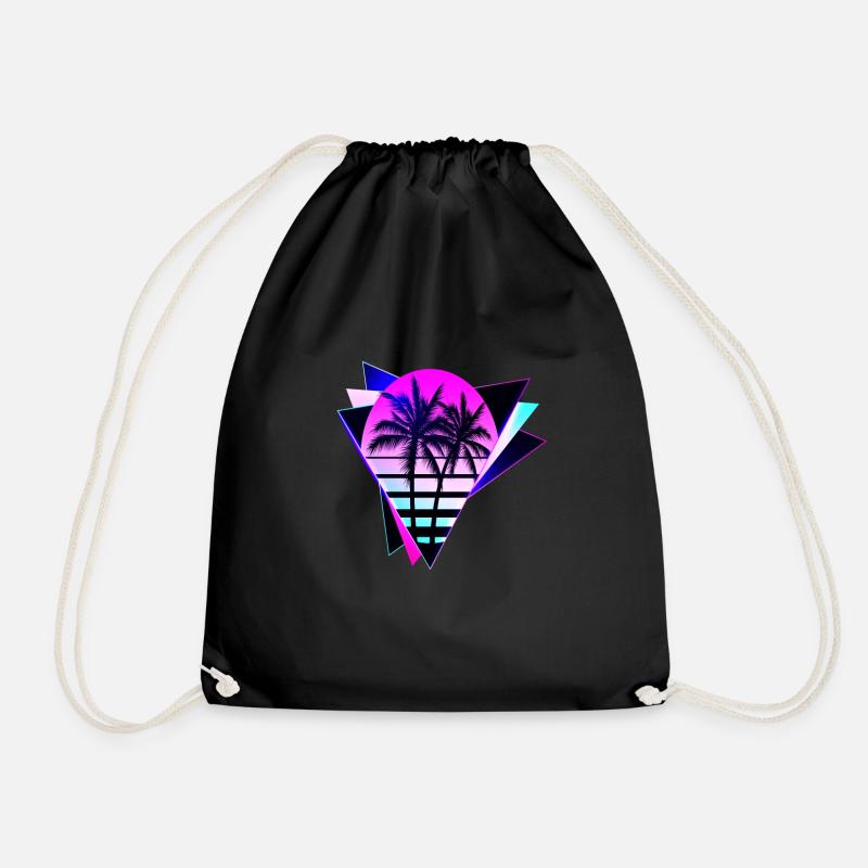 Aesthetic Vaporwave Vintage. retrowave-triangle - Turnbeutel - Schwarz