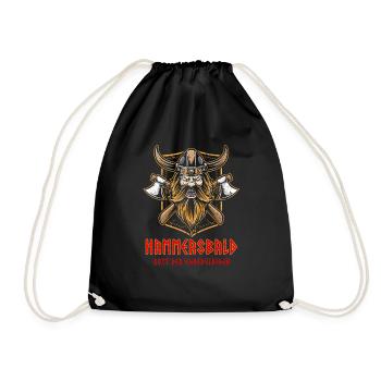 Witziger Wikinger Krieger Hammersbald - Turnbeutel - Schwarz - Vorne