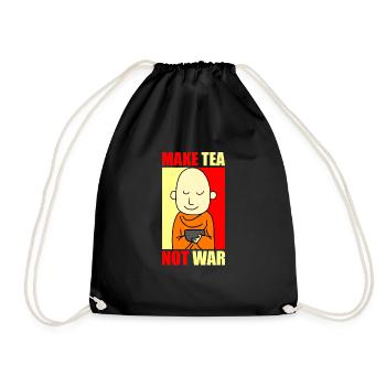 MAKE TEA NOT WAR Love Peace Tea Drinker - Drawstring Bag - black - Front