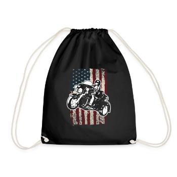 Drapeau américain Moto Trike - Sac de sport léger - noir - Devant