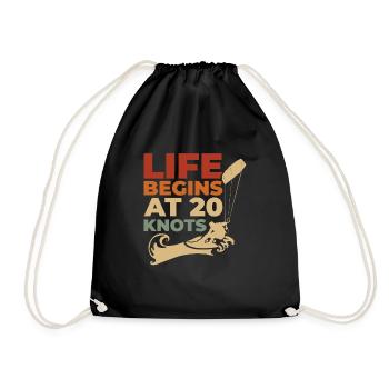 Kitesurfing Love Kite Surfer Gifts Kiter - Drawstring Bag - black - Front