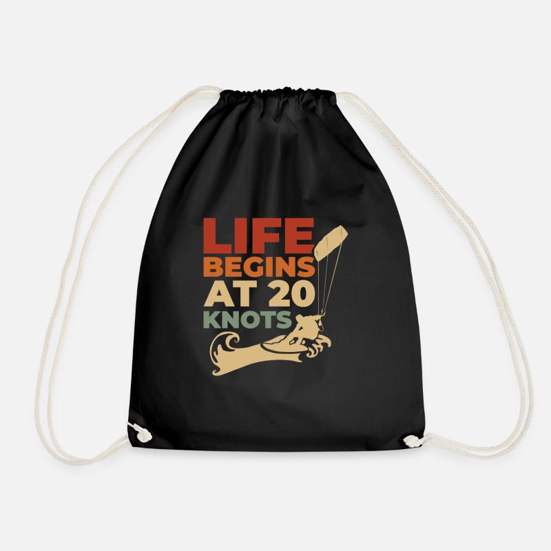 Kitesurfing Liebe Kite Surfer Geschenke Kiter - Turnbeutel - Schwarz