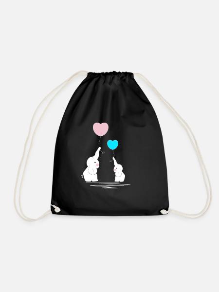 elefant elefanten baby geburt geschenk - Turnbeutel - Schwarz