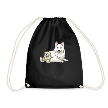 Yakutskaya Laika chien avec peluche - Sac de sport léger - noir - Devant