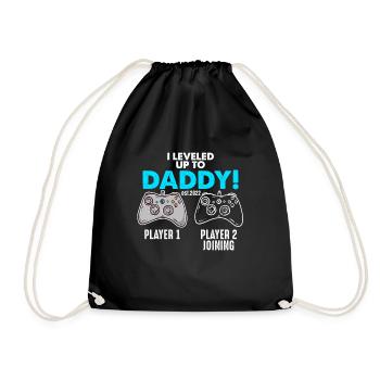 Werdende Eltern Geschenk - Mama 2022 & Papa 2022 - Turnbeutel - Schwarz - Vorne