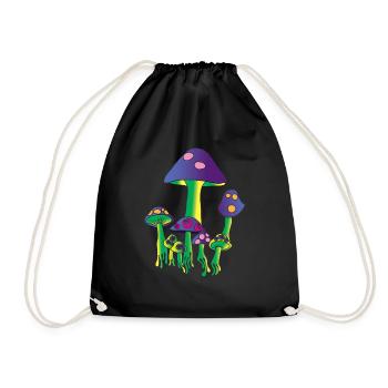 Psychedelic Mushrooms - Drawstring Bag - black - Front