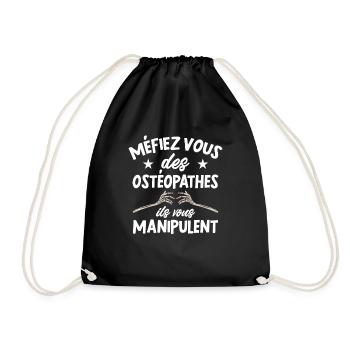 Méfiez Vous Des Ostéopathes Cadeau Humour - Sac de sport léger - noir - Devant