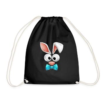 Easter Happy Easter Easter Egg Ears - Drawstring Bag - black - Front