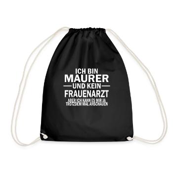 Maurer Lustig Bauarbeiter Meister Handwerk - Turnbeutel - Schwarz - Vorne