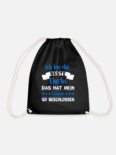 Beste Chefin Team Führungskraft Geschenl - Turnbeutel - Schwarz
