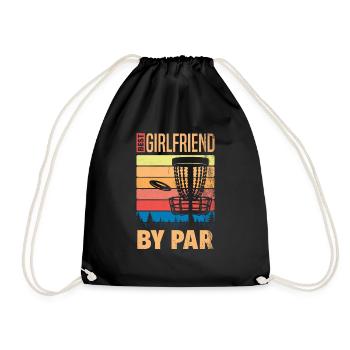 Funny Disc Golfing Best Friend of Par Disc - Drawstring Bag - black - Front