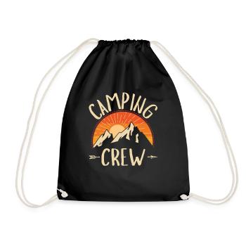 Camping Crew Zelt Zelten Wohnmobil Camper - Turnbeutel - Schwarz - Vorne