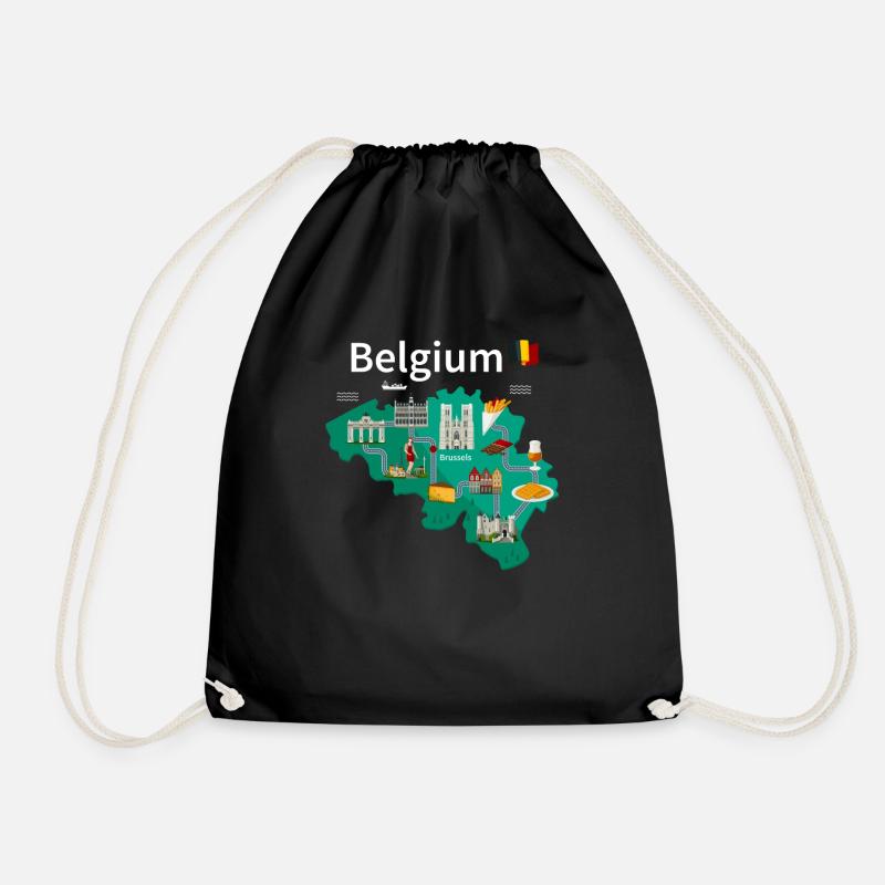Belgien - Turnbeutel - Schwarz