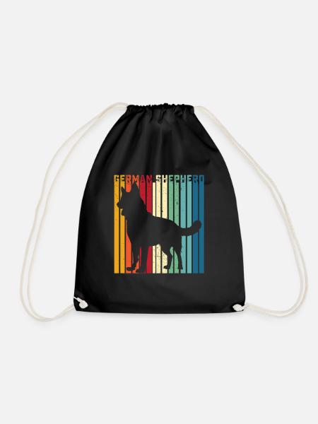 Deutscher Schäferhund Shirt Retro Deutscher Schäferhund T Shir - Turnbeutel - Schwarz
