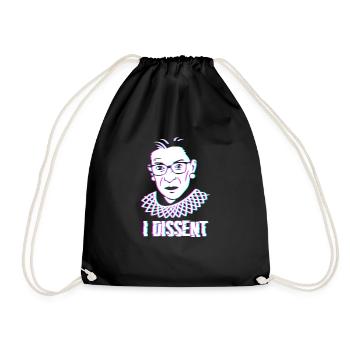 RBG Ruth Bader Ginsburg Feministisch Politisch - Turnbeutel - Schwarz - Vorne