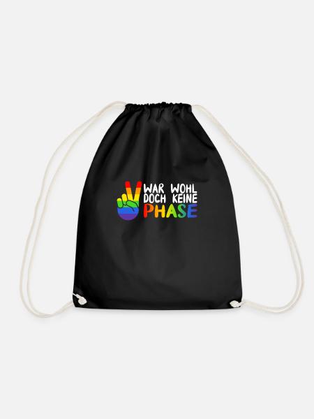 Lesbisch Bisexuell LGBT LGBTQ CSD Transgender Gay - Turnbeutel - Schwarz