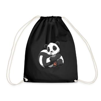 Lustiger Volleyball Panda - Turnbeutel - Schwarz - Vorne