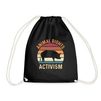 Animal rights Activism - Turnbeutel - Schwarz - Vorne