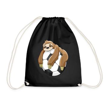 Sloth sloth football sloth on football - Drawstring Bag - black - Front