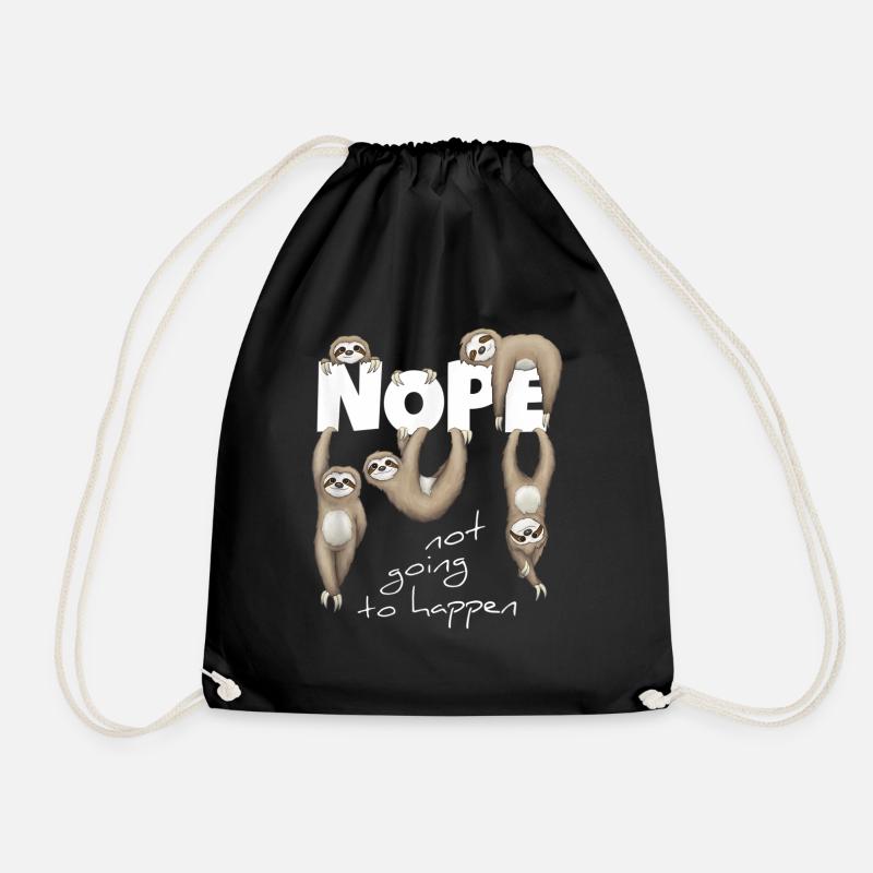 Faultier Faultiere Nope - Turnbeutel - Schwarz