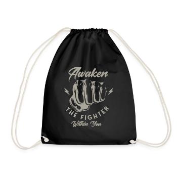 Kickboxing Kickboxer Boxing Martial Art - Drawstring Bag - black - Front