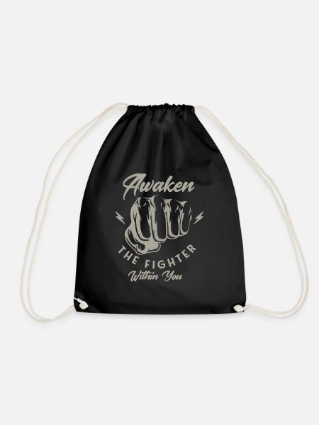 Kickboxing Kickboxer Boxing Martial Art - Drawstring Bag - black