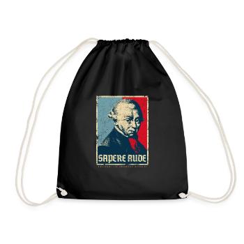 SAPERE AUDE IMMANUEL KANT PHILOSOPHY GIFT - Drawstring Bag - black - Front