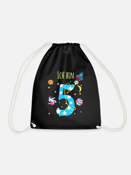 5 geburtstag 5 Jahre Geschenk Geburtstagskind - Turnbeutel - Schwarz