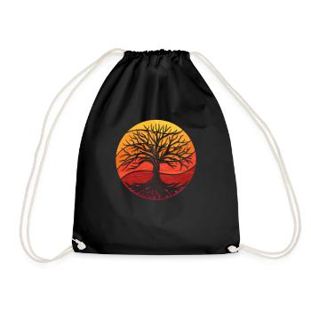 Tree of Life Tree Symbol Motif - Drawstring Bag - black - Front