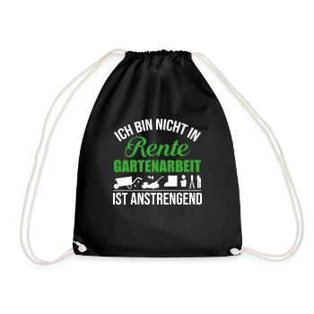 Rente Garten - Pension Ruhestand - Turnbeutel - Schwarz - Vorne