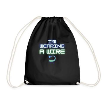 Humoristique Je porte un jeu de mots sur le fil Aides auditives - Sac de sport léger - noir - Devant