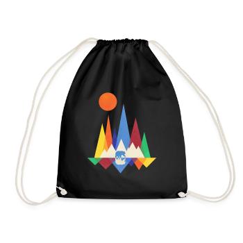 Bear Mountains Geometry - Drawstring Bag - black - Front