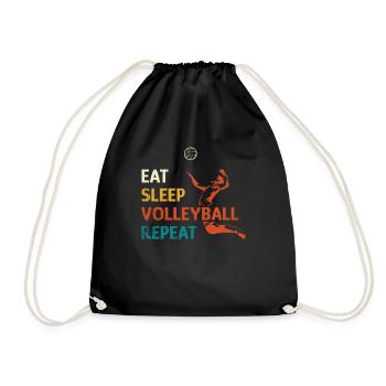 EAT SLEEP VOLLEYBALL REPEAT - Drawstring Bag - black - Front