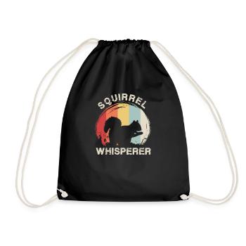 Squirrel Animal Forest - Drawstring Bag - black - Front