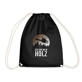 Ich und mein Holz - Turnbeutel - Schwarz - Vorne