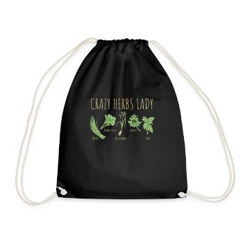 Conception d’herbes pour un jardinier - Sac de sport léger - noir - Devant