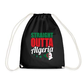 Algeria Africa Gift Idea - Drawstring Bag - black - Front
