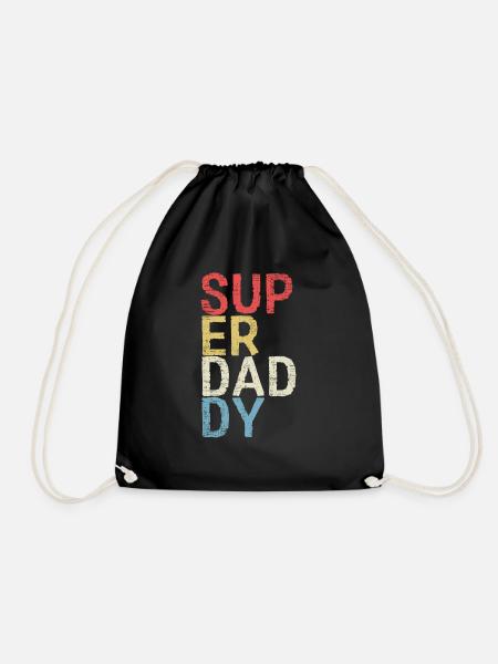 Super Daddy Vatertag Papa Geschenk - Turnbeutel - Schwarz