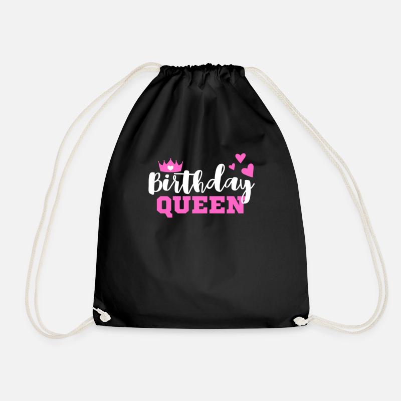 Birthday Queen Wife Birthday Gift - Drawstring Bag - black