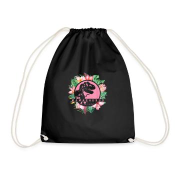 Mother's Day Mamasaurus Mom Mom Mother Flowers - Drawstring Bag - black - Front