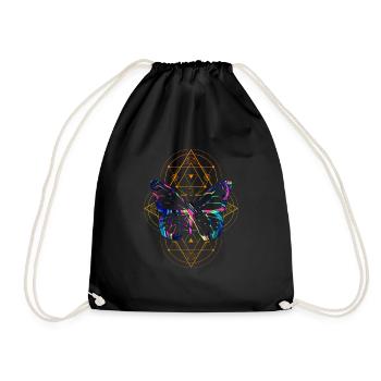 Butterfly Sacred Geometry by The Manzanita's - Drawstring Bag - black - Front
