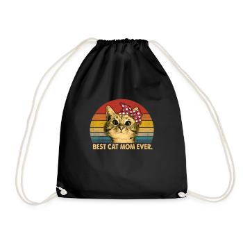 Best Cat mom Ever beste Katzenmama - Turnbeutel - Schwarz - Vorne