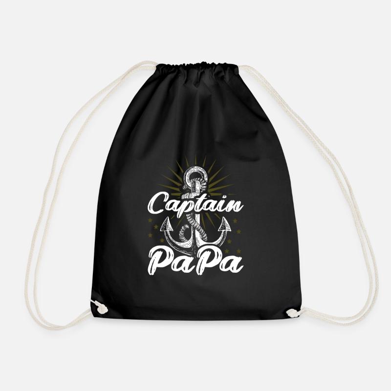 Father Sailor - Drawstring Bag - black