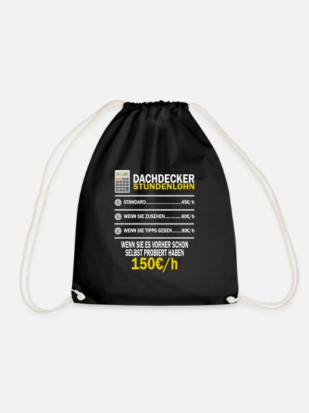 Dachdecker Handwerker Meister Dachdeckermeister - Turnbeutel - Schwarz
