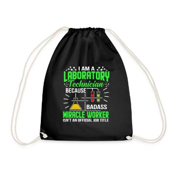 I Am A Lab Technician Lab Game - Drawstring Bag - black - Front