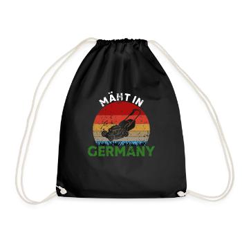 Mäht In Germany Rasenmäher Gärtner Garten - Turnbeutel - Schwarz - Vorne