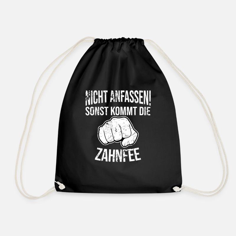 Nicht anfassen sonst kommt die Zahnfee - Turnbeutel - Schwarz