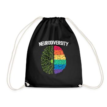 Neurodiversity Rainbow Autism Awareness - Drawstring Bag - black - Front