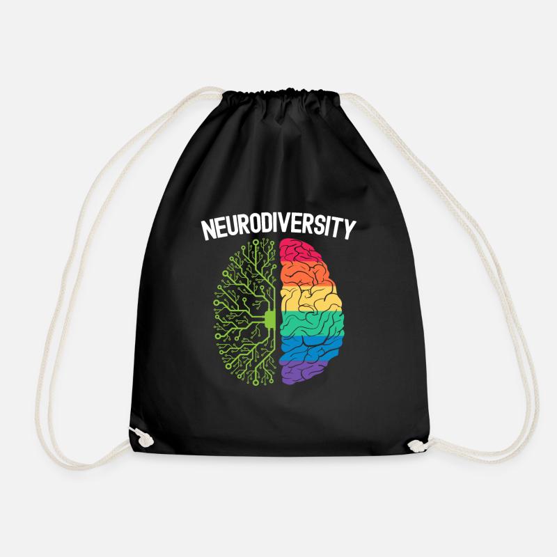 Neurodiversität Regenbogen Autismus Bewusstsein - Turnbeutel - Schwarz