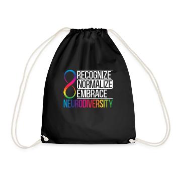 Neurodiversity Autism Neurological Disorders - Drawstring Bag - black - Front